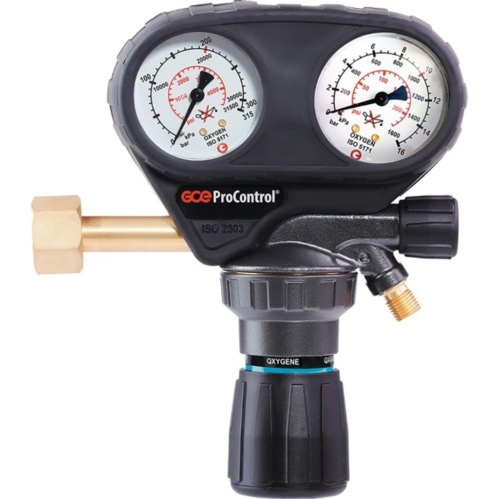 GCE RHÖNA Flaschendruckminderer ProControl, 200 bar 1-stufig, Sauerstoff Produktabbildung: GCE RHÖNA Flaschendruckminderer ProControl, 200 bar 1-stufig, Sauerstoff