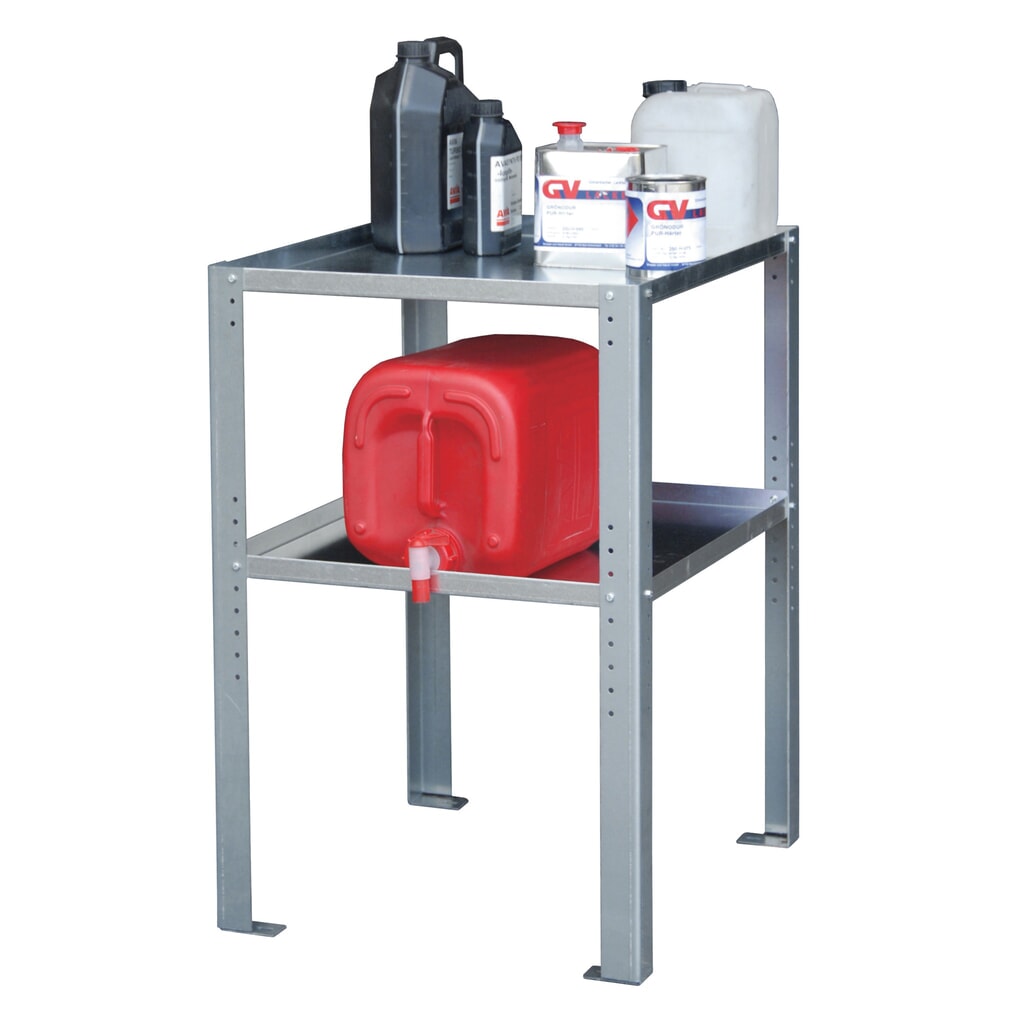 Produktabbildung: Gebinderegal für Bauer® Auffangwannen, 2 Böden