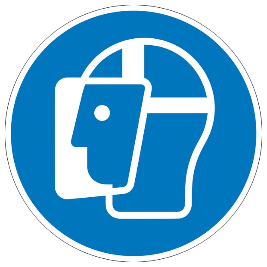 Gebotsschild – Gesichtsschutzschild benutzen