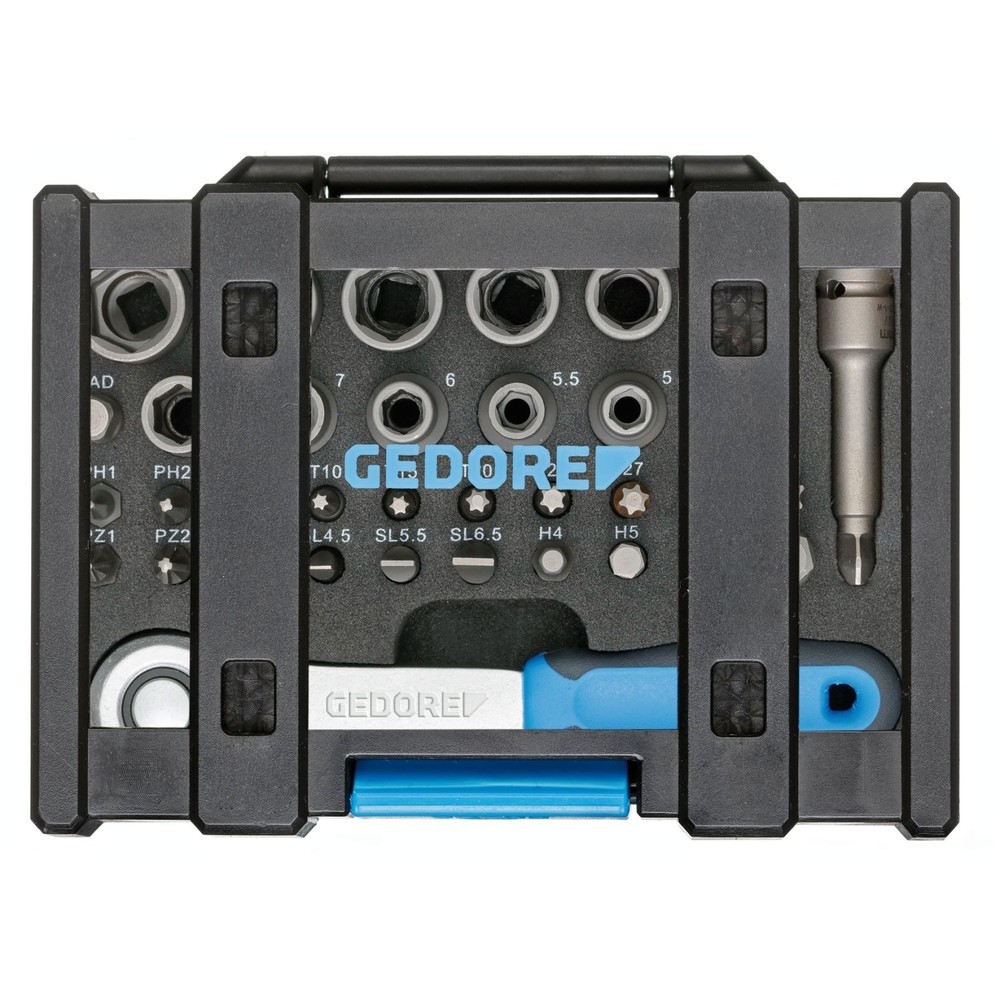 Produktabbildung Nr. 2: GEDORE Bit-Steckschlüsselbox mit Knarre 1/4" 35tlg 666-U-20