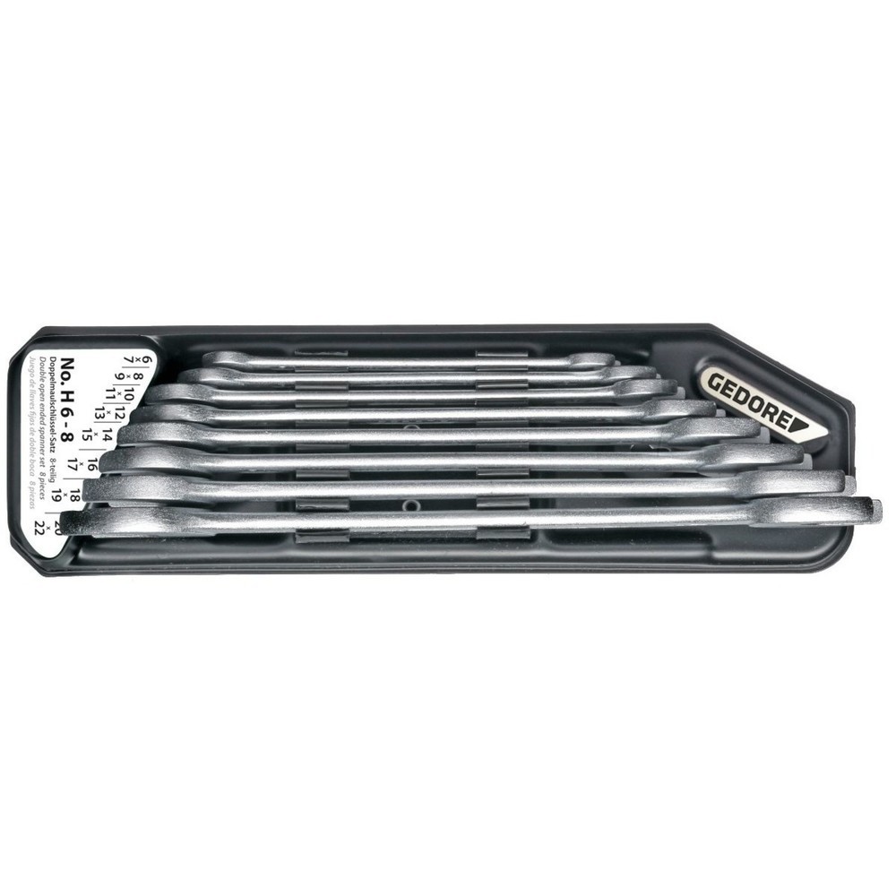 Produktabbildung: GEDORE Doppelmaulschlüssel-Satz im Halter 8-tlg 6-22 mm H 6-8