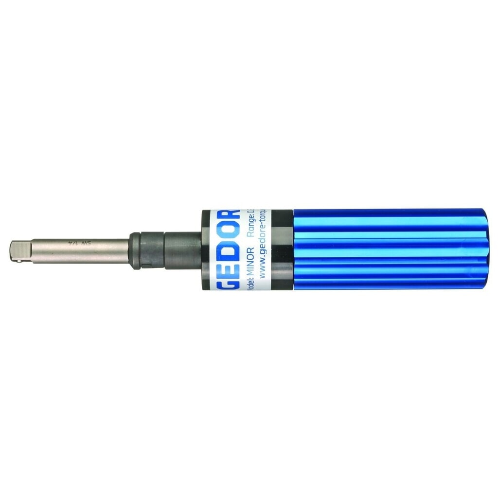 GEDORE Drehmomentschrauber 1/4" 50-406 cNm 015605 blau STANDARD FH B O/W CW Produktabbildung: GEDORE Drehmomentschrauber 1/4" 50-406 cNm 015605 blau STANDARD FH B O/W CW