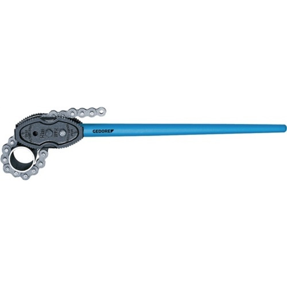 Produktabbildung: Kettenrohrzange 122008 1.1/2-8 blau einbrennlackiert Vergütungsstahl Gedore