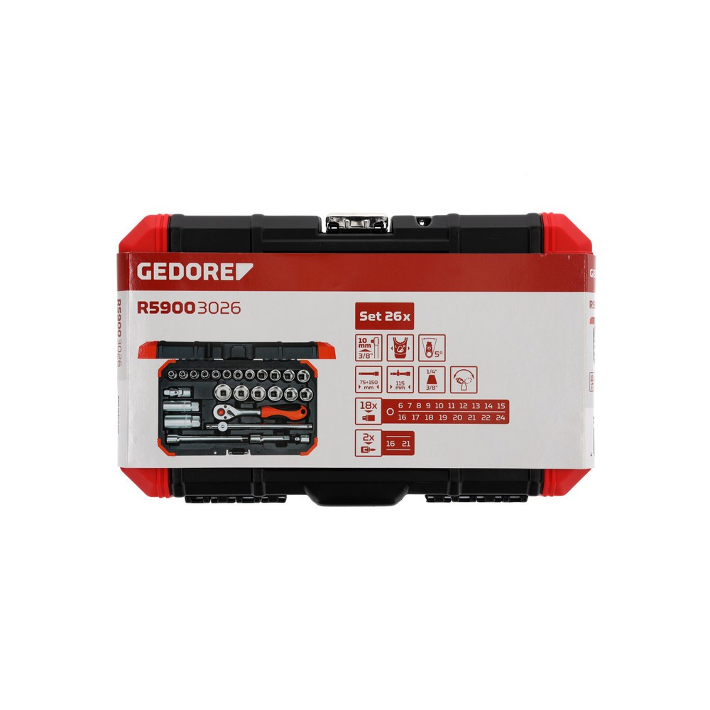 Produktabbildung Nr. 2: GEDORE red Steckschl.Satz 3/8 SW6-24mm 26tlg R59003026