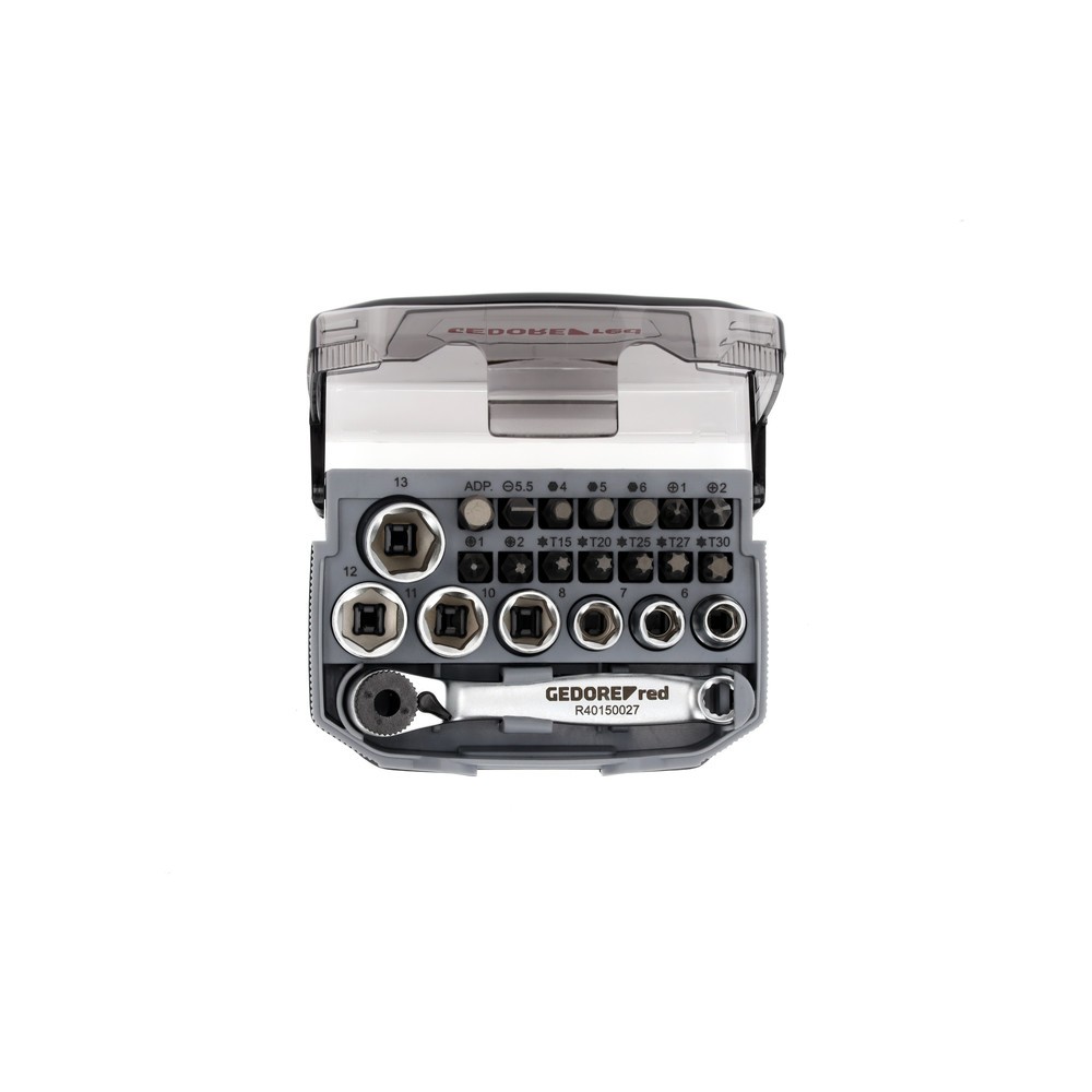 Produktabbildung: GEDORE red Steckschl.Satz 1/4 SW6-13mm +Bits 23tlg R49005023