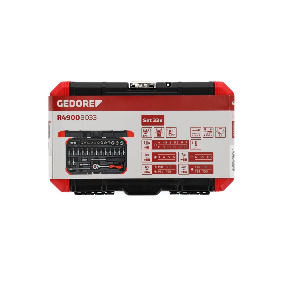 Produktabbildung Nr. 2: GEDORE red Steckschl.Satz 1/4 SW4-13mm 33tlg R49003033