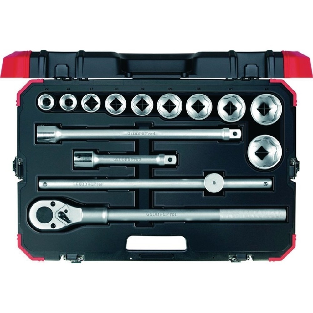 Produktabbildung: GEDORE RED Steckschlüsselsatz R7800 4014, 14-teilig 3/4 Zoll, Schlüsselweiten 22-50 mm