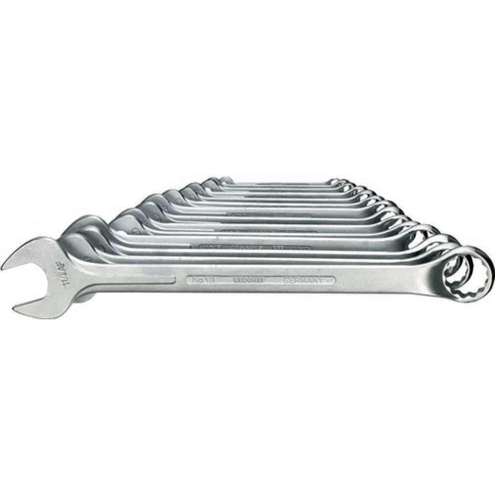 Produktabbildung: Ringmaulschlüssel-Satz 1 B-08 A 8-tlg.SW 3/8-1mm Form B CV-Stahl GEDORE