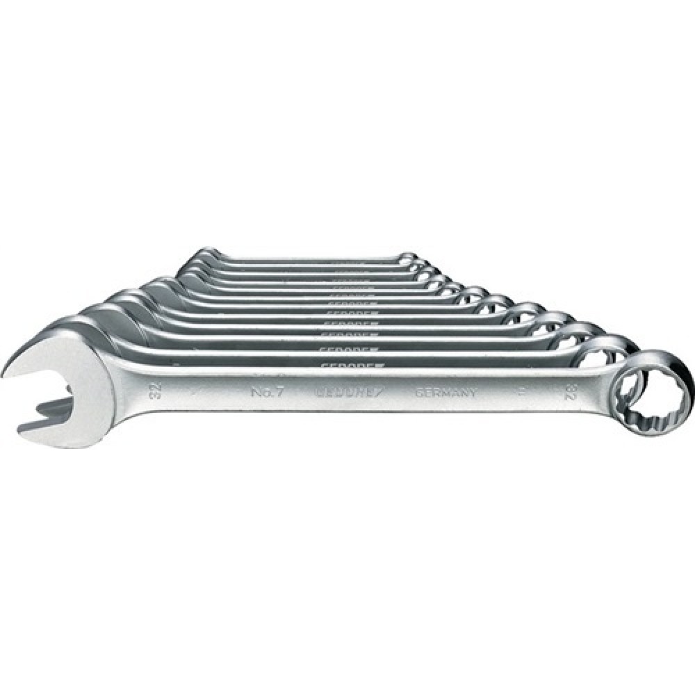 Produktabbildung: Ringmaulschlüssel-Satz 7-08 8-tlg.SW 10-24mm Form A CV-Stahl GEDORE