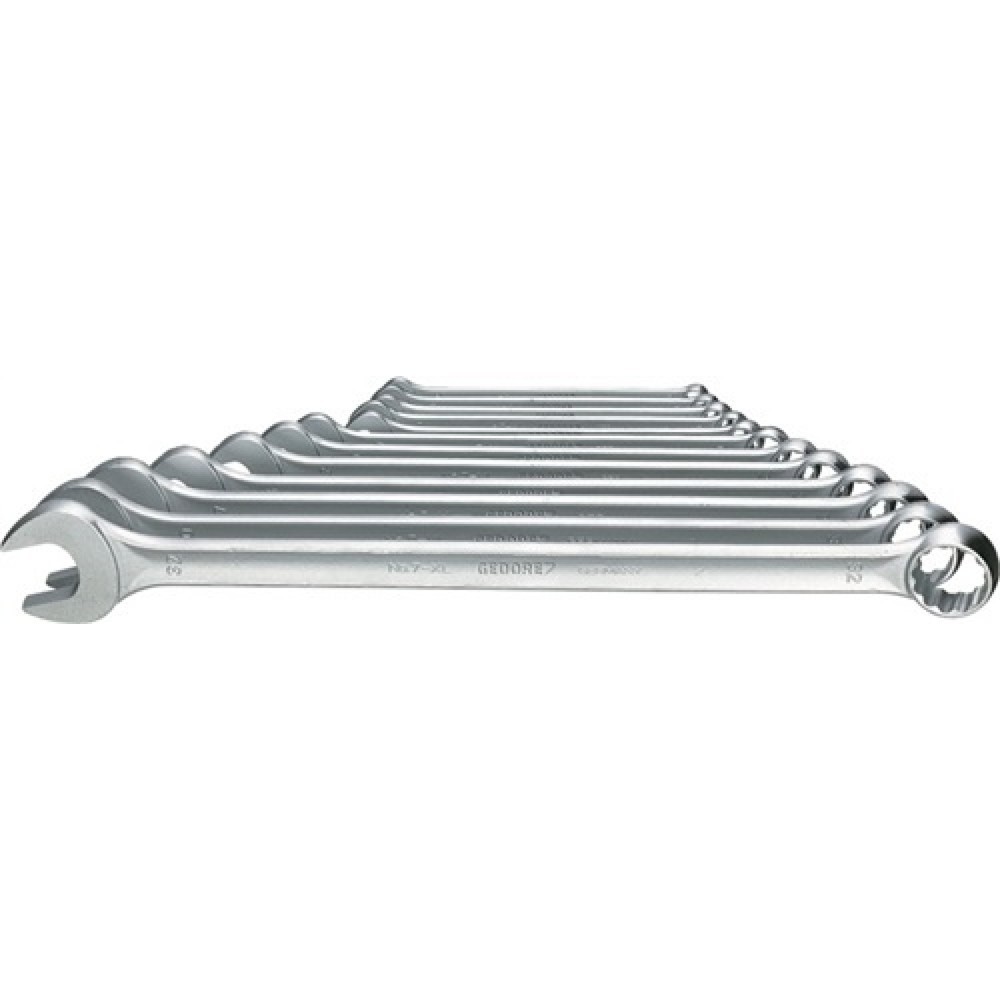 Produktabbildung: Ringmaulschlüssel-Satz 7 XL-012 12-tlg.SW 10-32mm Form A CV-Stahl GEDORE