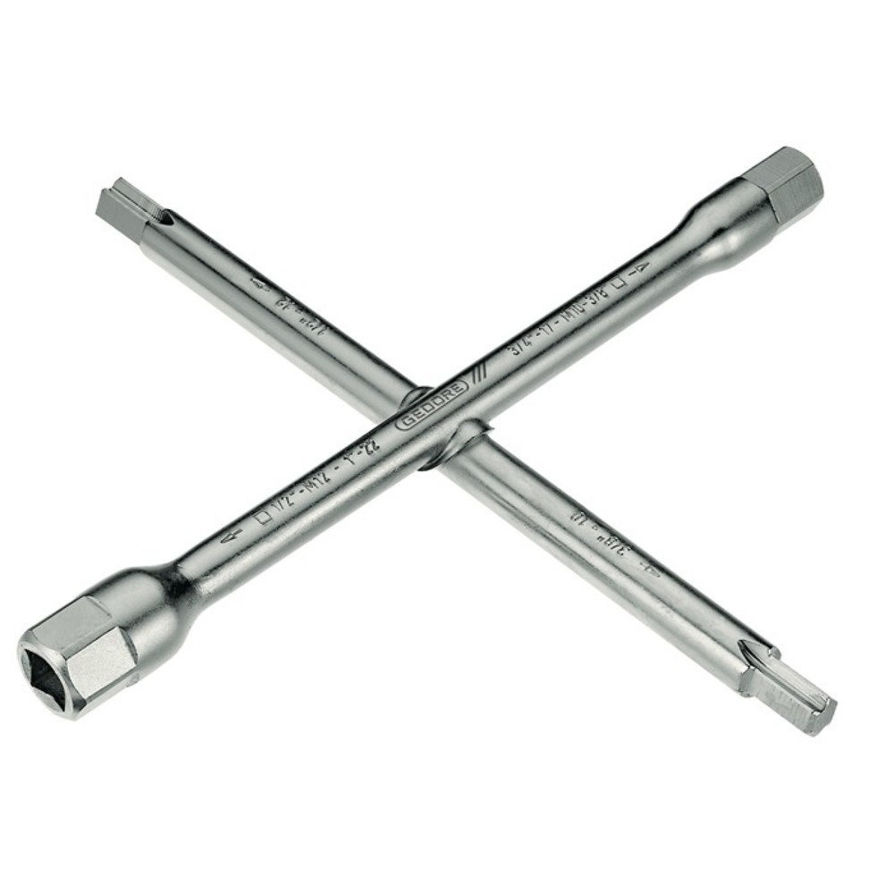 Produktabbildung: GEDORE Sanitärkreuzschlüssel 378500 220x220mm 14-Fach-Funktion
