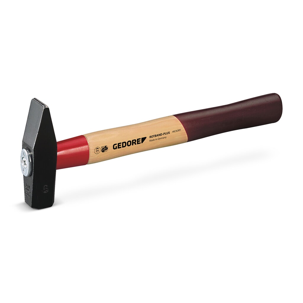 Schlosserhammer Rotband-Plus 300g Stiel-L.300mm Hickory m.Stahlschutzhülse Produktabbildung: Schlosserhammer Rotband-Plus 300g Stiel-L.300mm Hickory m.Stahlschutzhülse