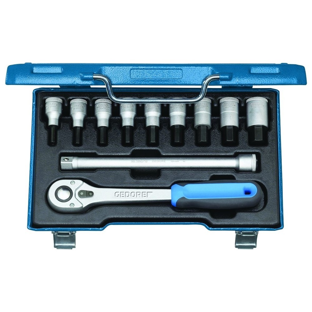 Produktabbildung: GEDORE Schraubendreher-Satz 1/2" 11tlg Innen-6kt 5-17mm IN 19 Q