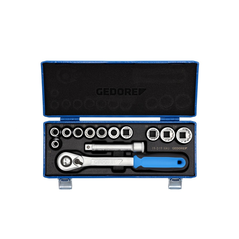 Produktabbildung: GEDORE Steckschlüssel-Satz 1/2" 13-tlg UD 10-24 mm D 19 KMU-20