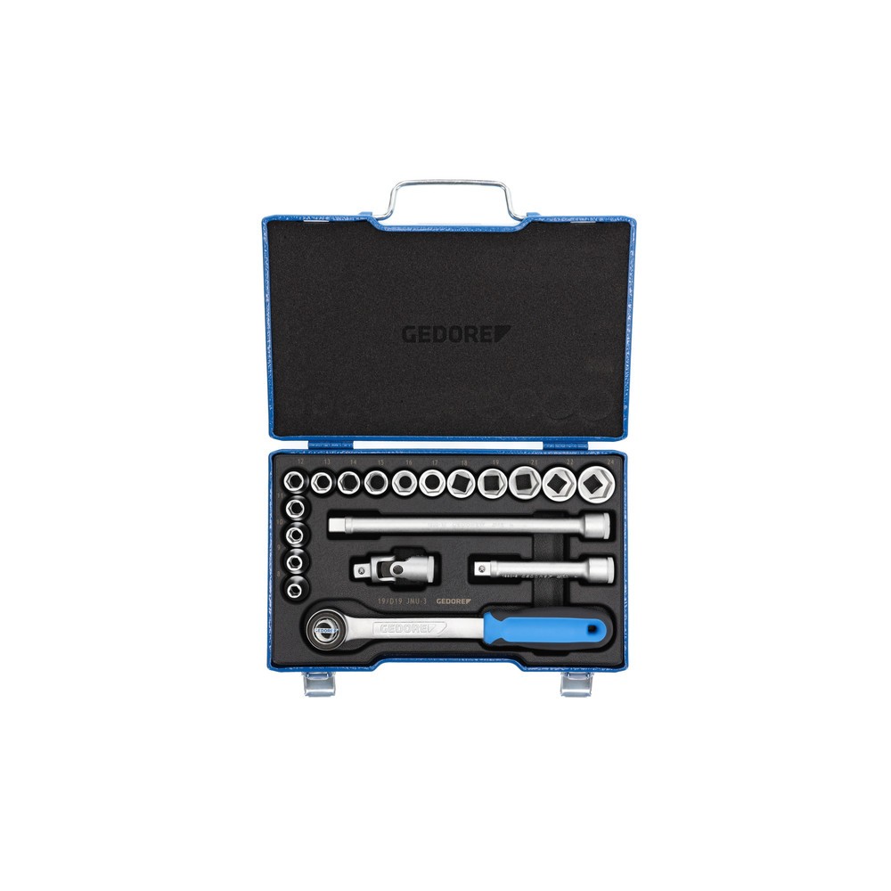 Produktabbildung: GEDORE Steckschlüssel-Satz 1/2" 19-tlg 6-kant 8-24 mm 19 JMU-3
