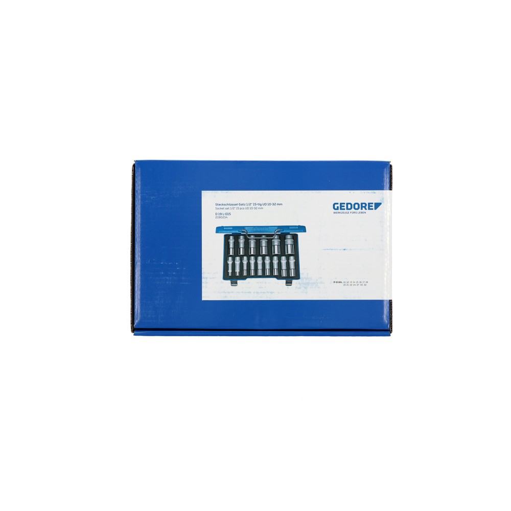 Produktabbildung Nr. 2: GEDORE Steckschlüssel-Satz 1/2" 15-tlg UD 10-32 mm D 19 L-015