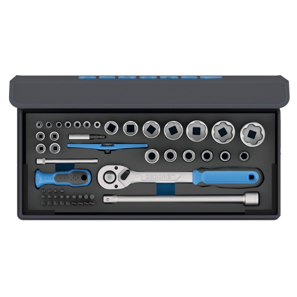 Produktabbildung: GEDORE Steckschlüssel-Satz 1/4"+1/2" 52-tlg TC 19-20-MU-10