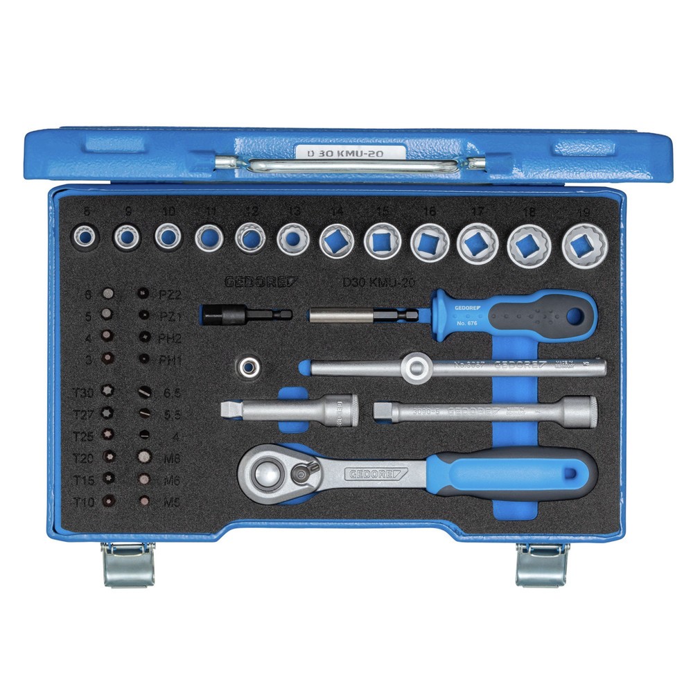 Produktabbildung: GEDORE Steckschlüssel-Satz 3/8" 40-tlg IN-IS-PH-PZ-TX-XZN D 30 KMU-20