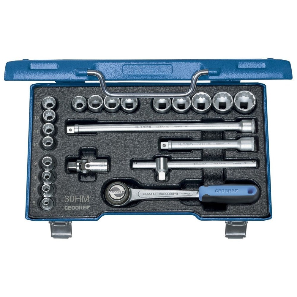 Produktabbildung Nr. 1: GEDORE Steckschlüssel-Satz 3/8" 22-tlg UD-Profil 6-22 mm D 30 HMU-3
