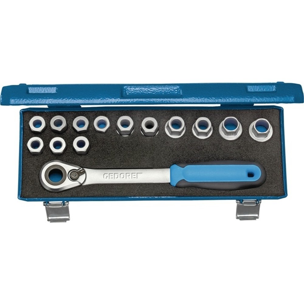Produktabbildung: GEDORE Steckschlüsselsatz 19 SKU-20 14-tlg.1/2 Zoll SW 10-24mm Z.60 6KT