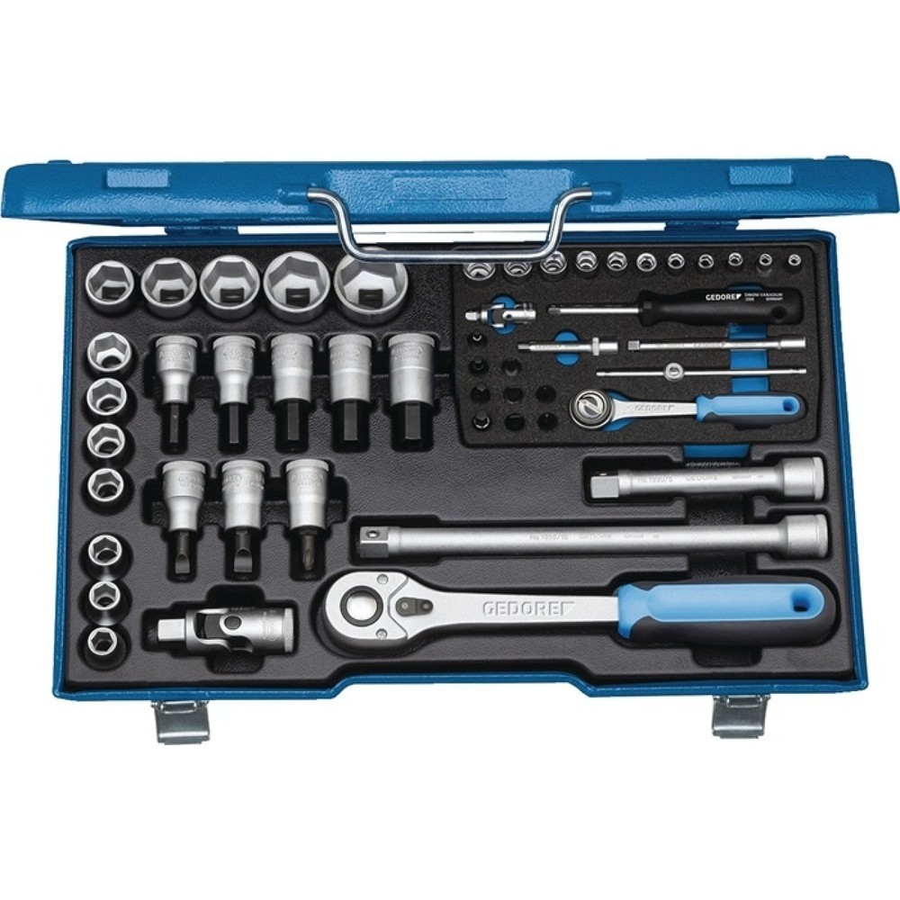 Produktabbildung: GEDORE Steckschlüsselsatz 19 V20U-10 50-tlg.1/4+1/2 Zoll SW 4-30mm Z.72/48 6KT