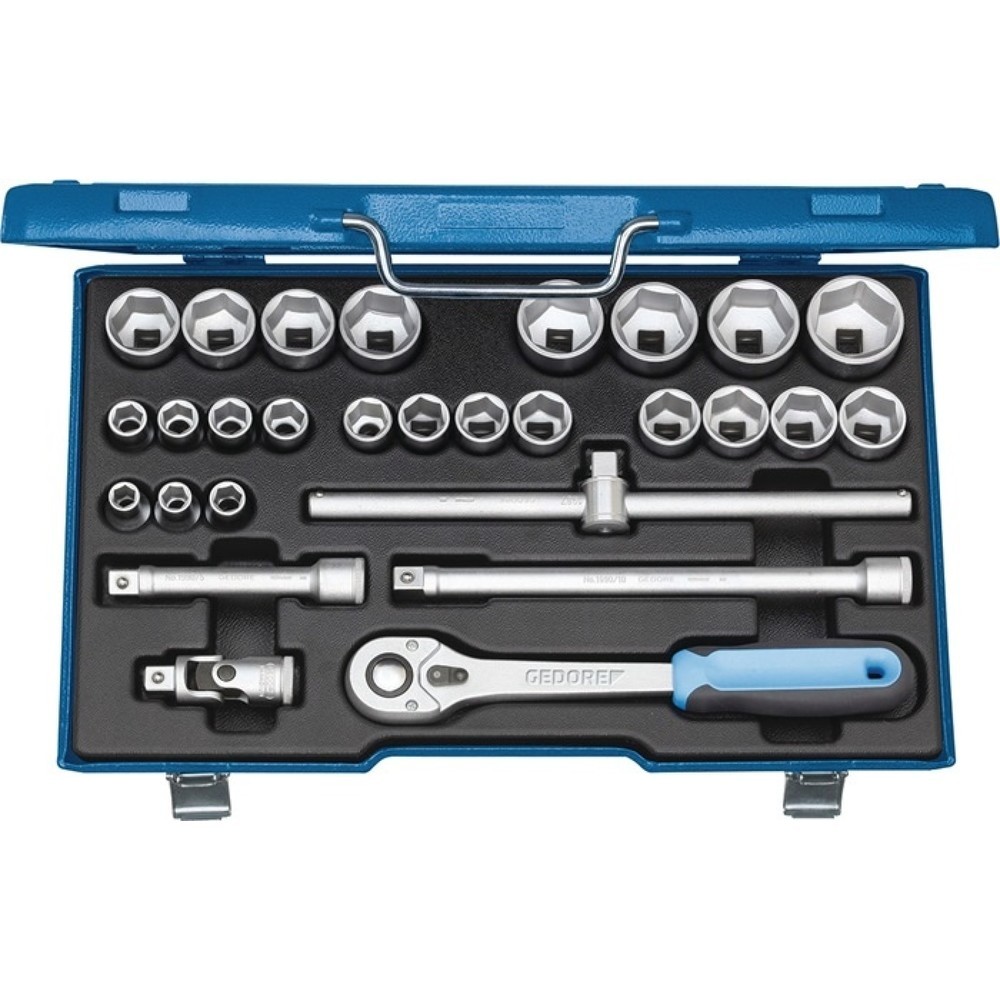 Produktabbildung: GEDORE Steckschlüsselsatz 19 VMU-10 28-tlg.1/2 Zoll SW 10-36mm Z.48 6KT