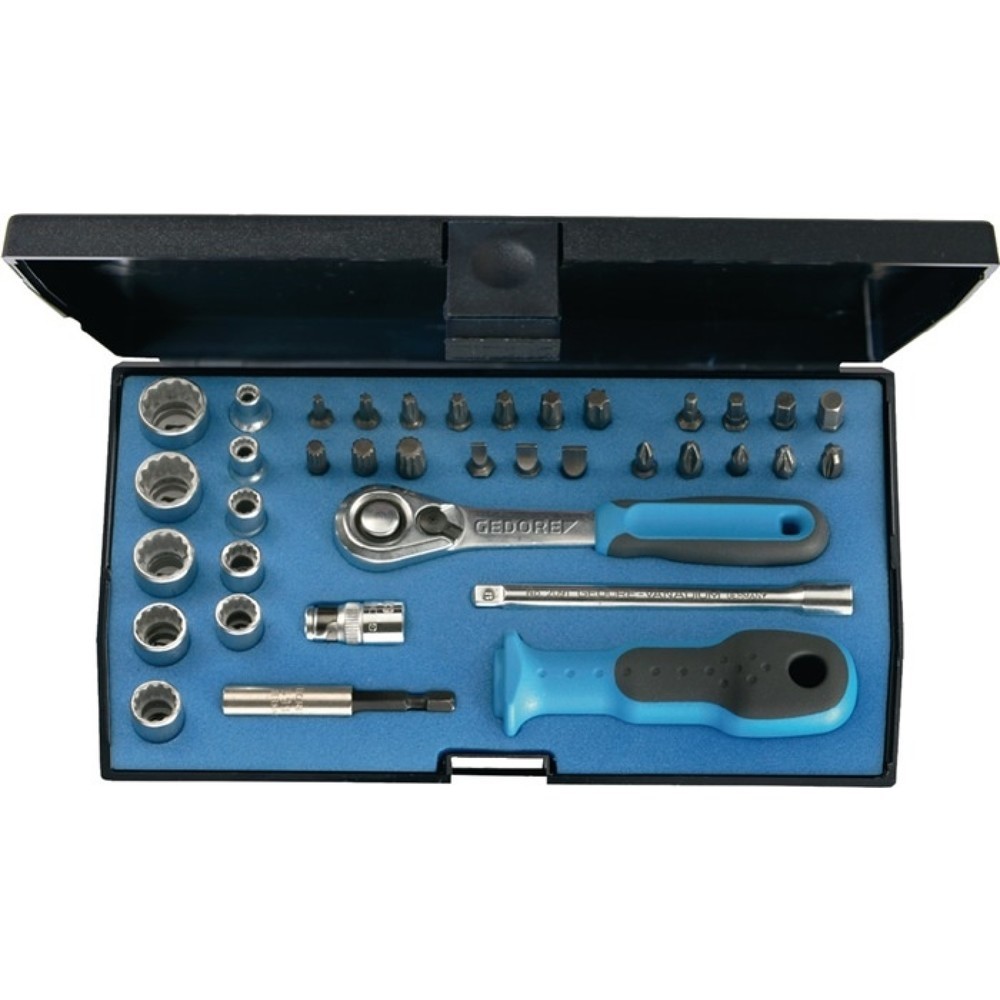Produktabbildung: GEDORE Steckschlüsselsatz D 20 KMU-20 37-tlg.1/4 Zoll SW 4-13mm Z.40 12KT