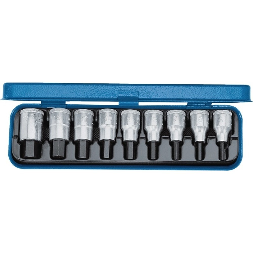 Produktabbildung: GEDORE Steckschlüsselsatz IN 19 PM 9-tlg.1/2 Zoll 5-17mm f.i6-KT.-Schr