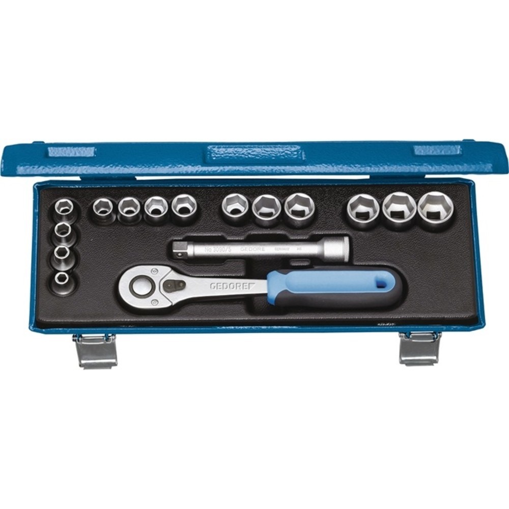 Produktabbildung Nr. 2: GEDORE Steckschlüsselsatz 30 JMU-10 16-tlg.3/8 Zoll SW 6-19mm Z.32 6KT