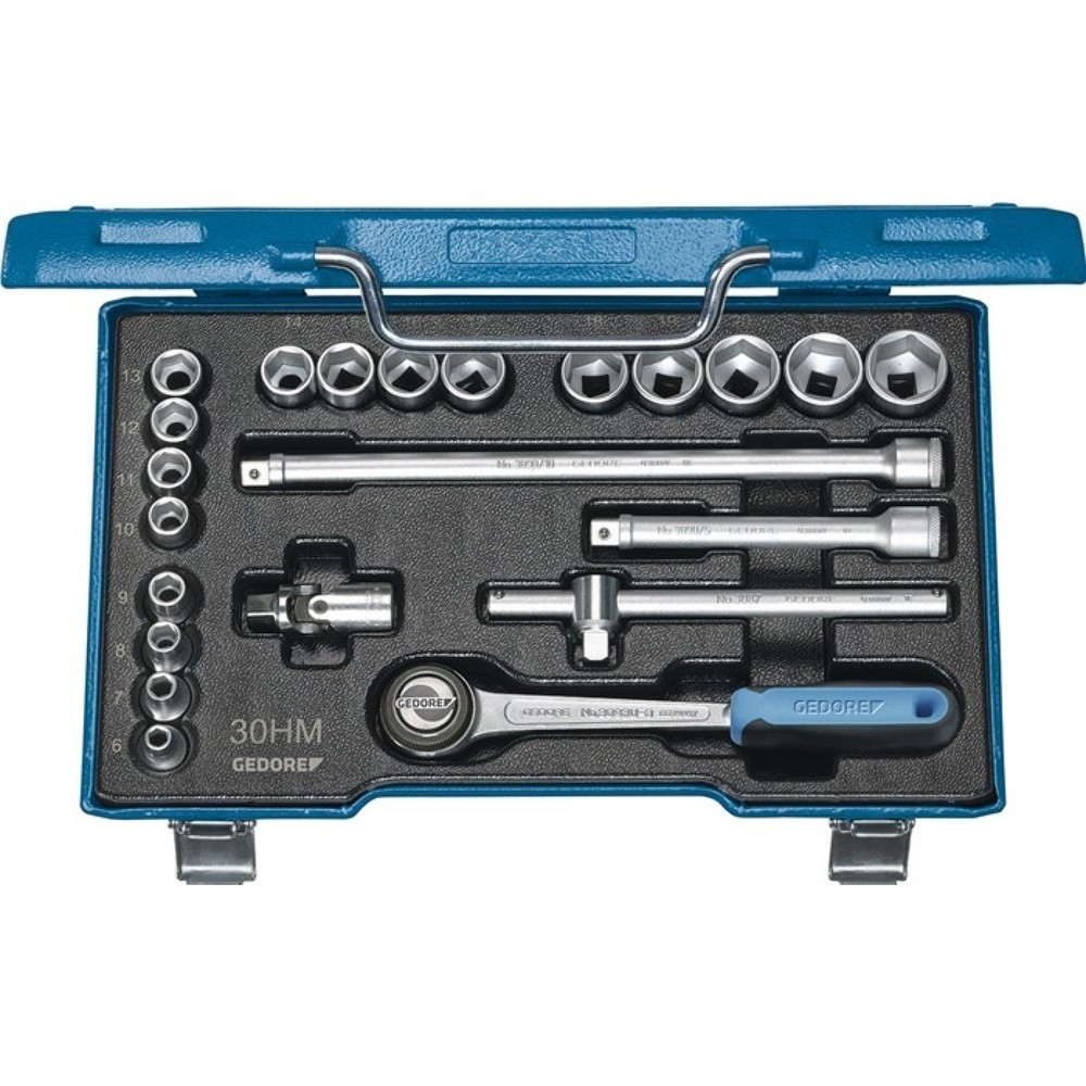 Produktabbildung: GEDORE Steckschlüsselsatz 30 HMU-10 22-tlg.3/8 Zoll SW 6-22mm Z.32 6KT