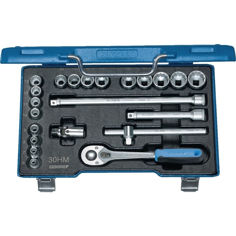 Produktabbildung Nr. 2: GEDORE Steckschlüsselsatz 30 HMU-10 22-tlg.3/8 Zoll SW 6-22mm Z.32 6KT