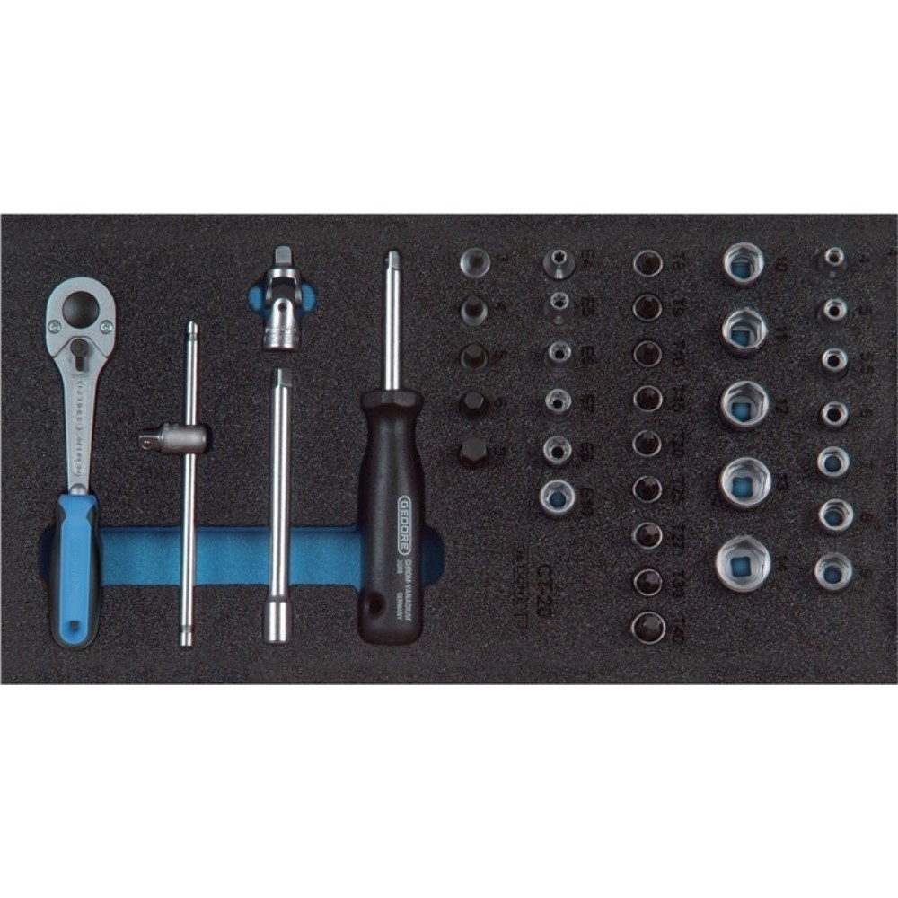 Produktabbildung: GEDORE Werkzeugmodul 1500 CT1-20 37-tlg.1/3-Modul Steckschlü.1/4 Zoll