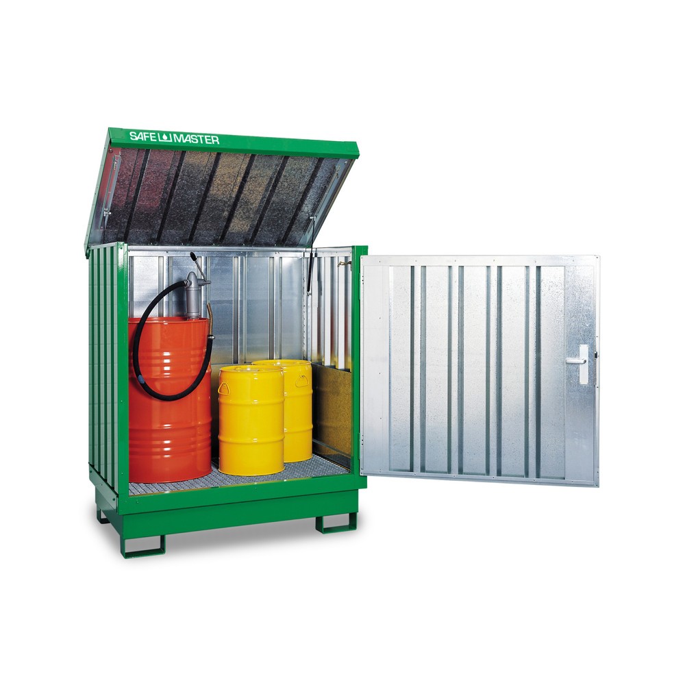 Produktabbildung: SAFE Master® Gefahrstoff-Depot, verzinkt und lackiert, 2x 200 l, HxBxT 1.685 x 1.420 x 1.080 mm, grasgrün