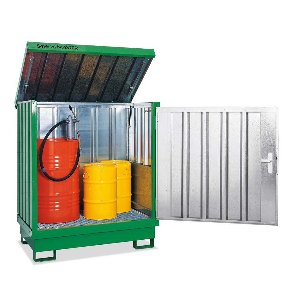 Produktabbildung Nr. 2: SAFE Master® Gefahrstoff-Depot, verzinkt und lackiert, 4x 200 l, HxBxT 1.610 x 1.420 x 1.490 mm, signalgelb