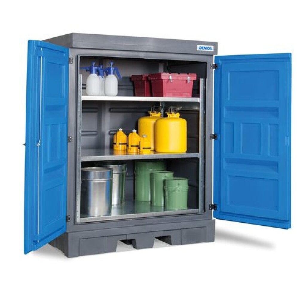 Gefahrstoff-Depot D, inkl. Kleingebinde-Regal aus Stahl Produktabbildung: Gefahrstoff-Depot D, inkl. Kleingebinde-Regal aus Stahl