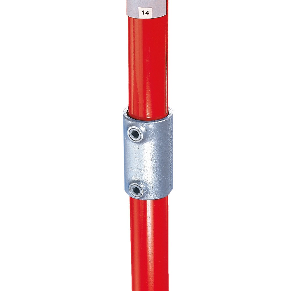 Produktabbildung: Gerader Verbinder für 2 Rohre, Außen-Ø Rohr 26,9 mm