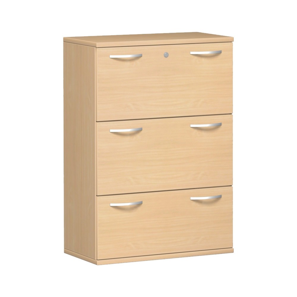Produktabbildung: Geramöbel Hängeregistraturschrank Profi, 2-bahnig, 3 Schubladen, Buche