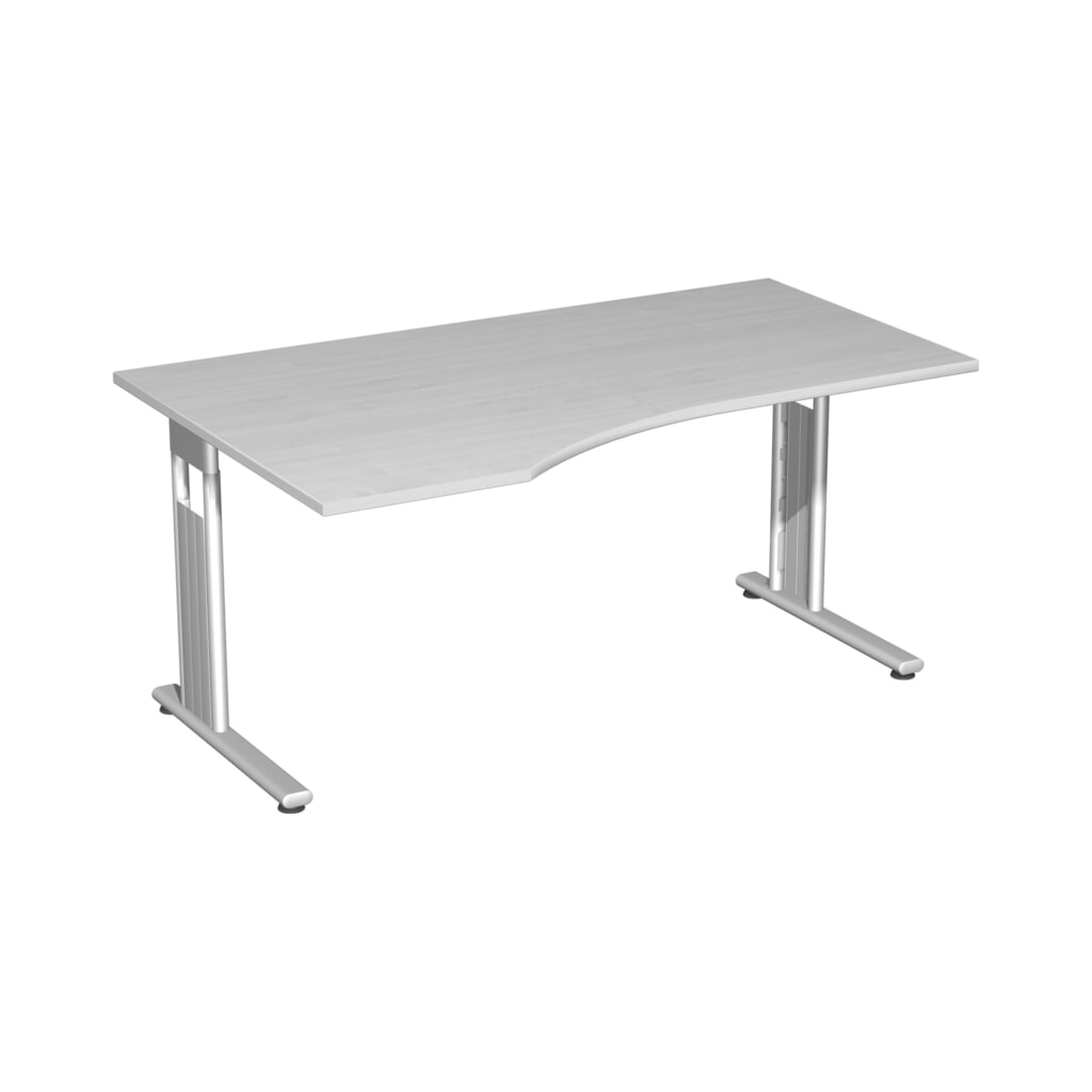 Geramöbel Büro-Schreibtisch Lissabon, C-Fuß-Gestell, PC-Form-Tischplatte links, BxT 1.800 x 1.000 mm, Ahorn Produktabbildung: Geramöbel Büro-Schreibtisch Lissabon, C-Fuß-Gestell, PC-Form-Tischplatte links, BxT 1.800 x 1.000 mm, Ahorn