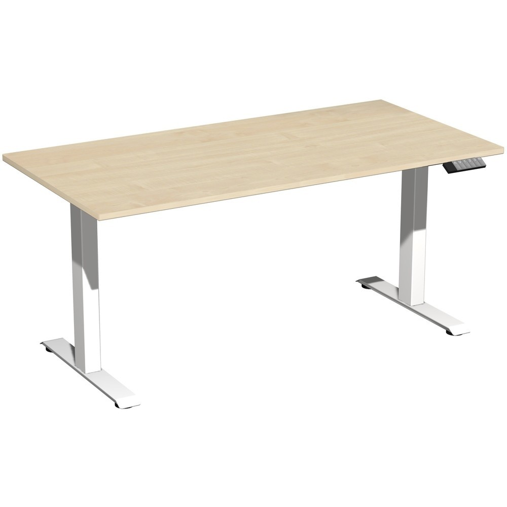 Produktabbildung Nr. 1: Geramöbel Schreibtisch Elevate Plus, elektrisch höhenverstellbar, HxBxT 630-1.280 x 1.600 x 800 mm, Ahorn/weiß