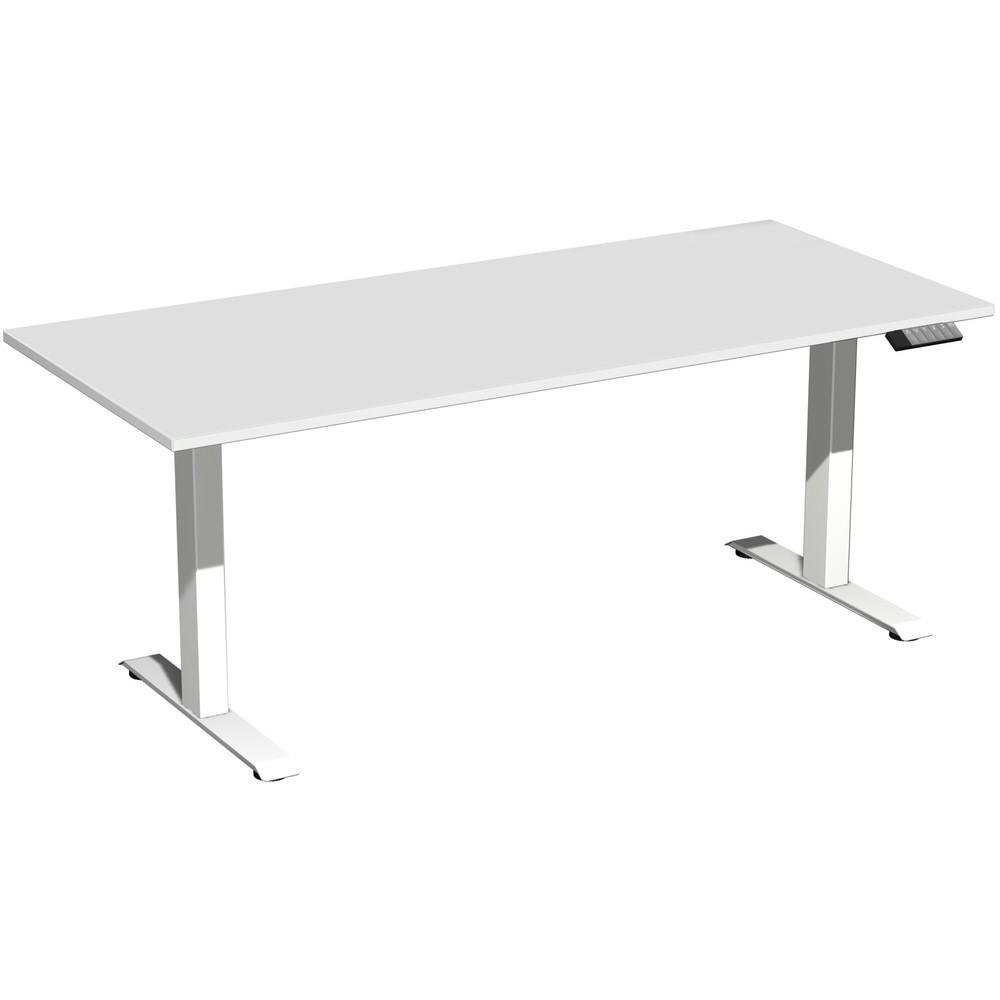 Produktabbildung Nr. 1: Geramöbel Schreibtisch Elevate Plus, elektrisch höhenverstellbar, HxBxT 630-1.280 x 1.800 x 800 mm, lichtgrau/weiß