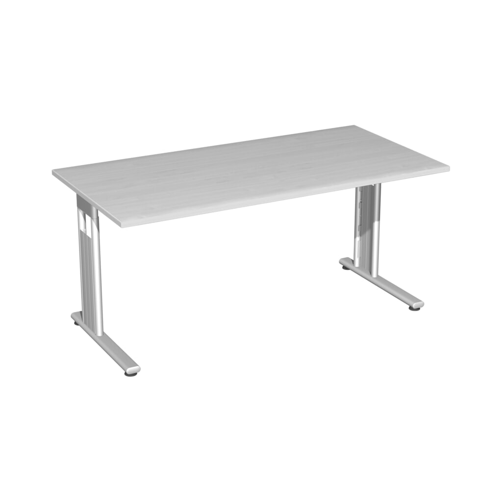 Geramöbel Büro-Schreibtisch Lissabon, C-Fuß-Gestell, BxT 1.600 x 800 mm, Ahorn Produktabbildung: Geramöbel Büro-Schreibtisch Lissabon, C-Fuß-Gestell, BxT 1.600 x 800 mm, Ahorn