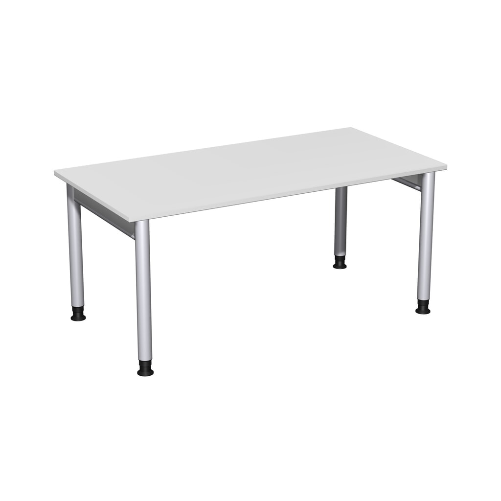 Geramöbel Manuell höhenverstellbarer Schreibtisch Profi, 4-Fuß-Gestell, BxT 1.600 x 800 mm, lichtgrau Produktabbildung: Geramöbel Manuell höhenverstellbarer Schreibtisch Profi, 4-Fuß-Gestell, BxT 1.600 x 800 mm, lichtgrau