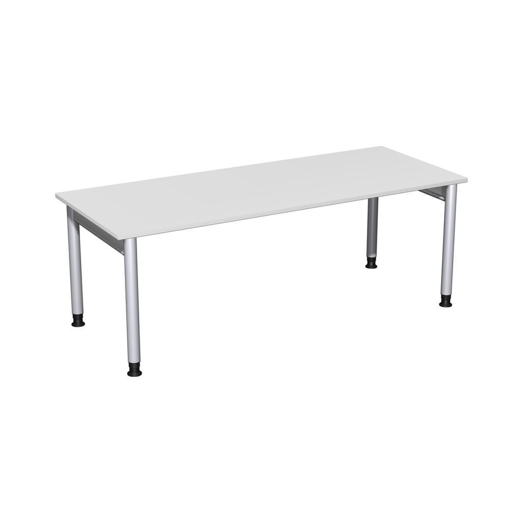 Geramöbel Manuell höhenverstellbarer Schreibtisch Profi, 4-Fuß-Gestell, BxT 2.000 x 800 mm, lichtgrau Produktabbildung: Geramöbel Manuell höhenverstellbarer Schreibtisch Profi, 4-Fuß-Gestell, BxT 2.000 x 800 mm, lichtgrau