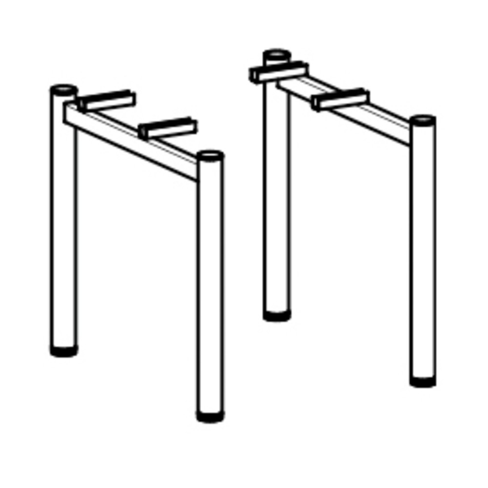 Produktabbildung Nr. 3: Geramöbel Manuell höhenverstellbarer Schreibtisch Profi, Freiform-Tischplatte 135° links, 4-Fuß-Gestell, BxT 2.166 x 1.130 mm, weiß