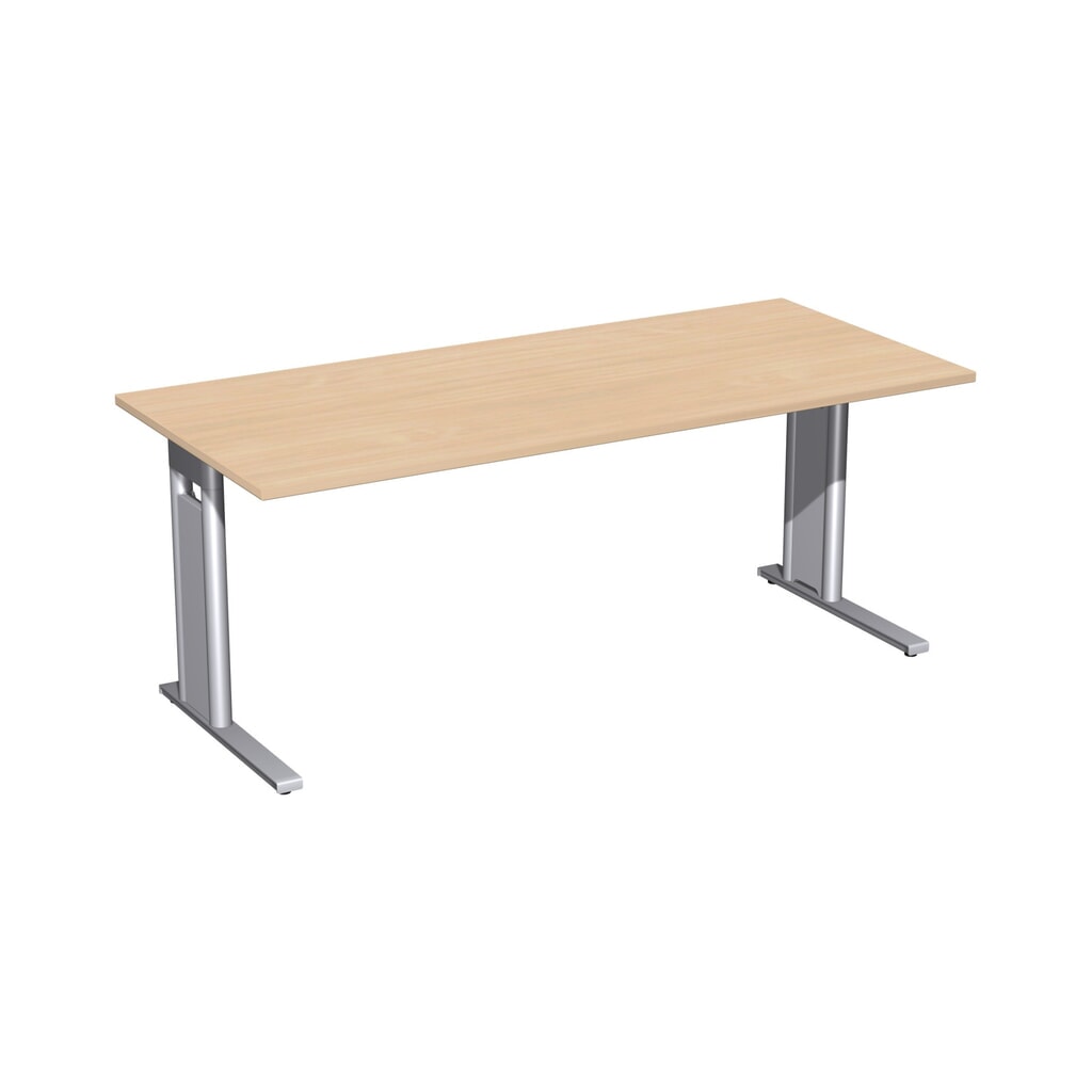 Produktabbildung: Geramöbel Büro-Schreibtisch Profi, C-Fuß-Gestell, BxT 1.800 x 800 mm, Buche