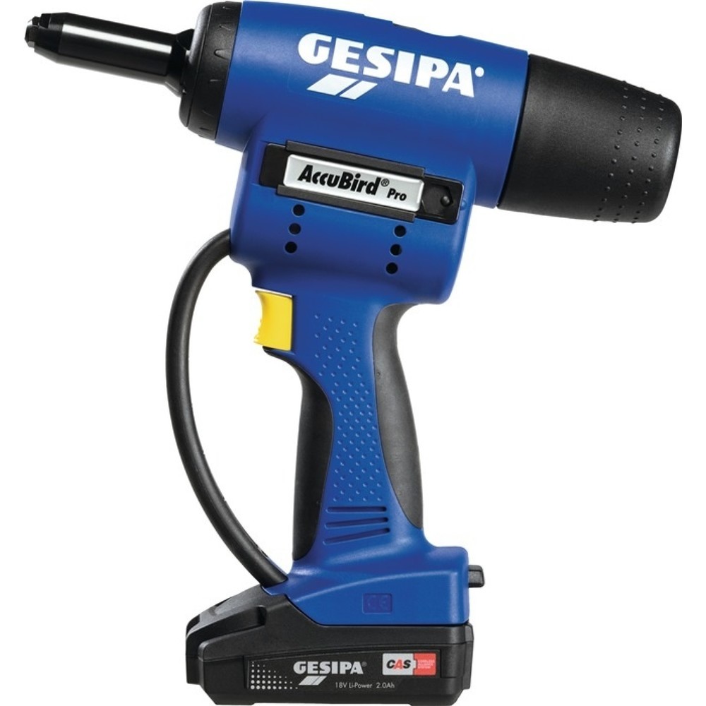 Produktabbildung: GESIPA Akkublindnietsetzgerät AccuBird®Pro, Schiebeakku, Ladegerät, 12-teilig 13000 N, L-Boxx