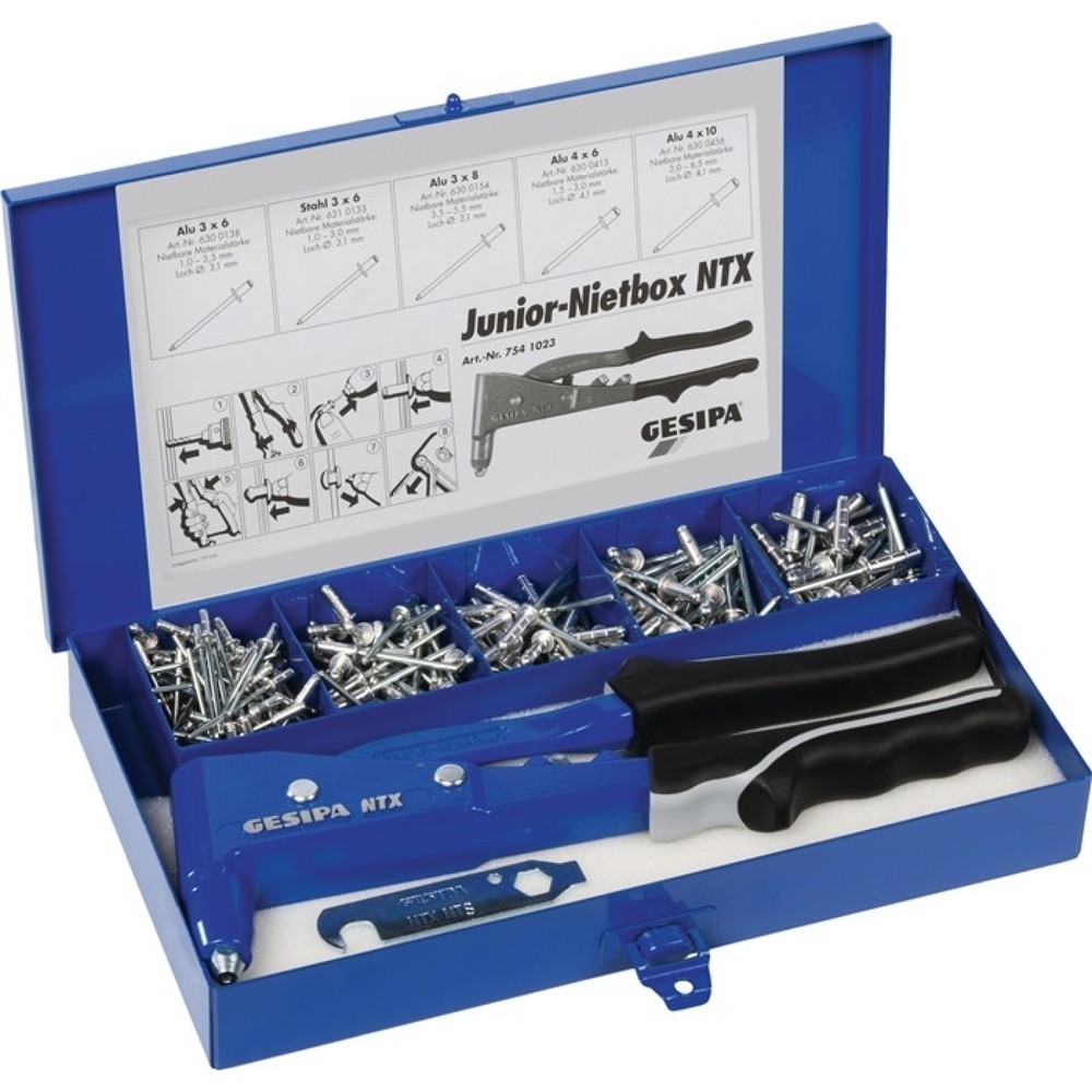 Produktabbildung: Blindnietsortiment Junior 352tlgNTX uBlindniet AluStahlStahlStahl iBlechk