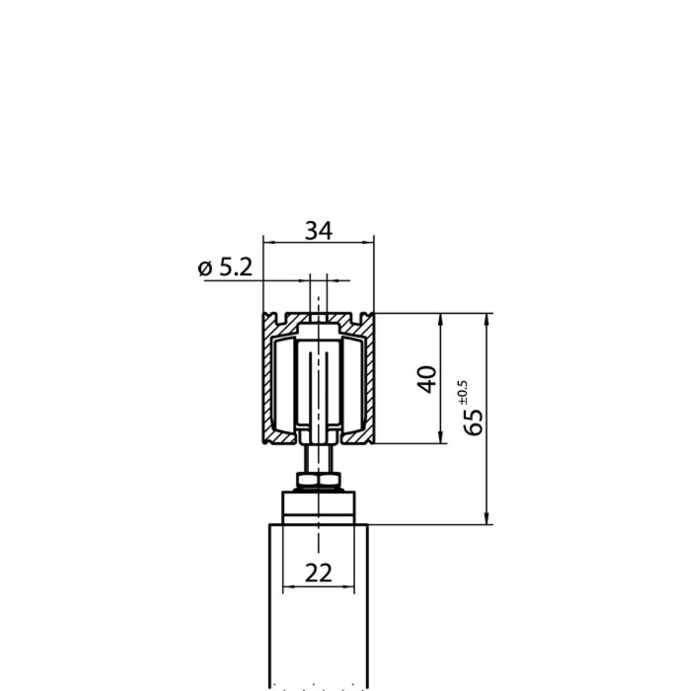 Produktabbildung Nr. 2: GEZE Schiebesystem Perlan 140, 26 - 60 mm Grundsystem, 140 kg 2450 mm EV 1, 500 - 1240 mm Wand- / Deckenmontage