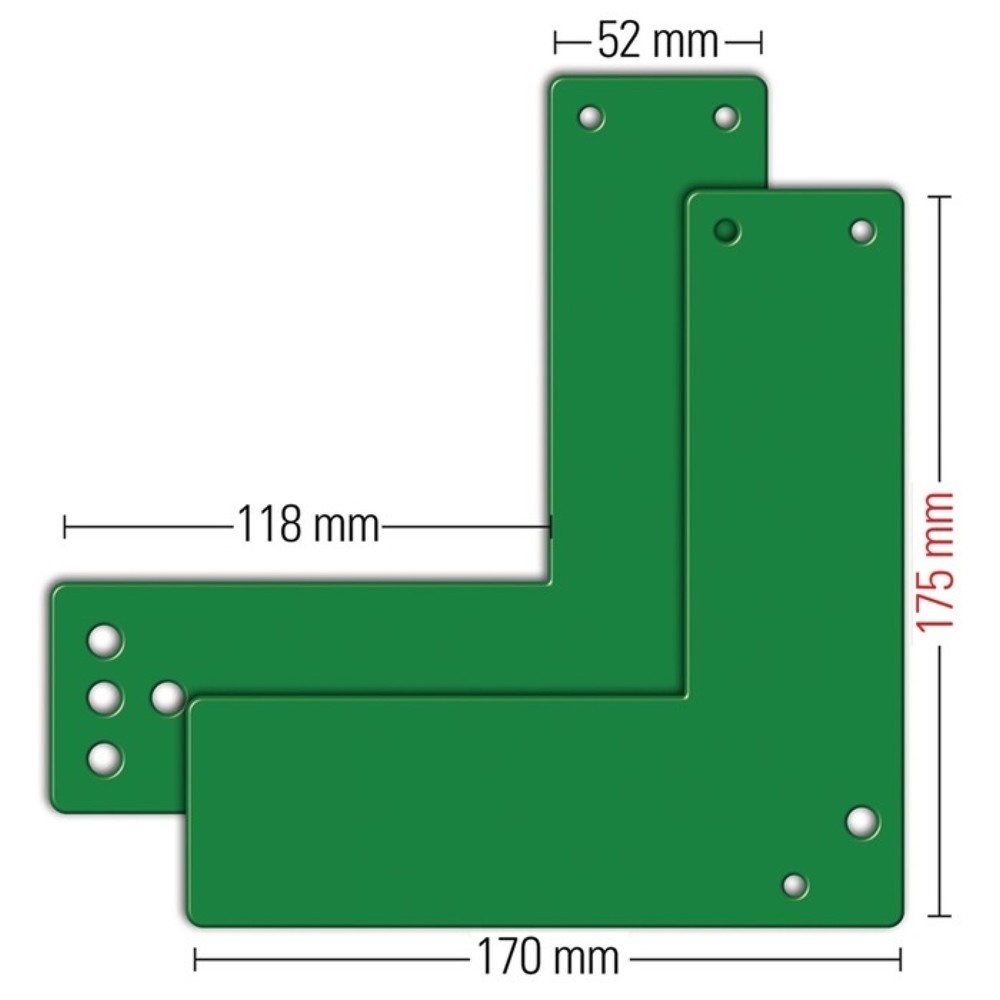Produktabbildung: GFS Montageplatte 901 - / 991 470, EH-Türwächter DIN links / rechts, Montage an Glastüren, L175xB170mm