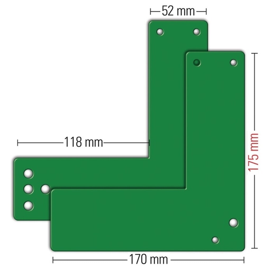 Produktabbildung: GFS Montageplatte 901 - / 991 470, EH-Türwächter DIN links / rechts, Montage an Glastüren, L175xB170mm